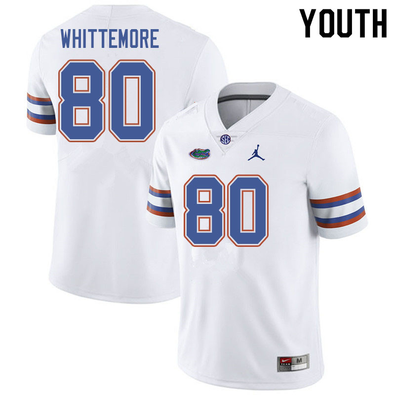Jordan Brand Youth #80 Trent Whittemore Florida Gators College Football Jerseys Sale-White - Click Image to Close